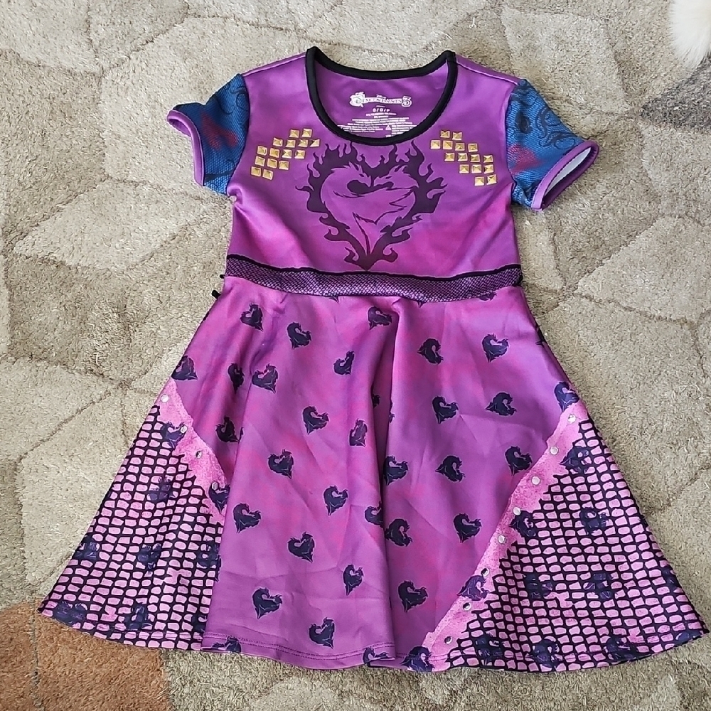 Nwot Descendants 3 Purple Short Sleeve Girls Costume Dress